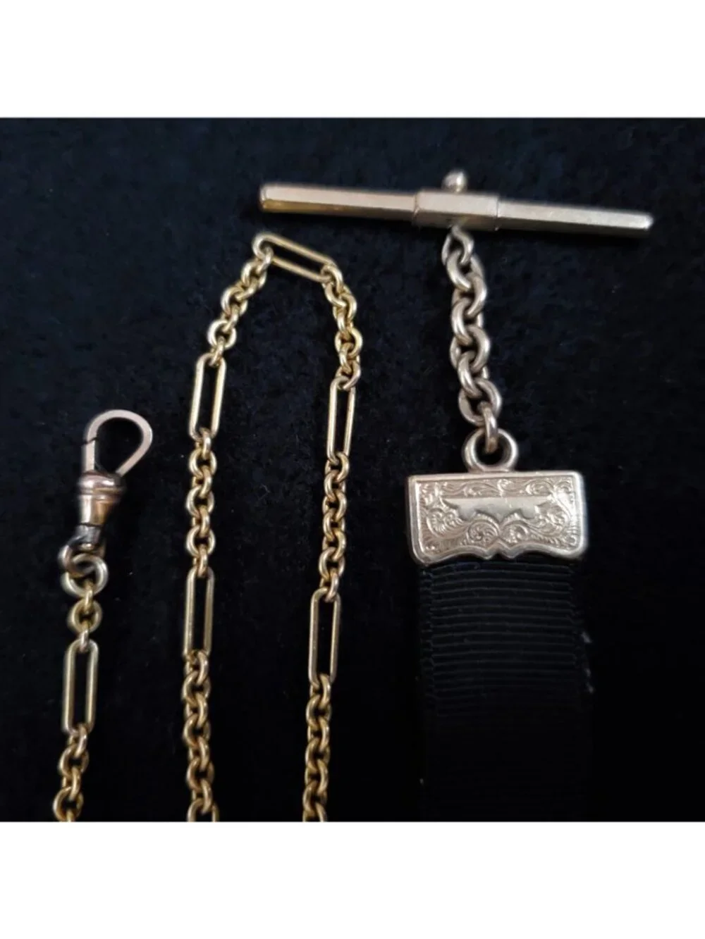Vintage Victorian Pocket Watch Fob Chain Ribbon Hayward READ